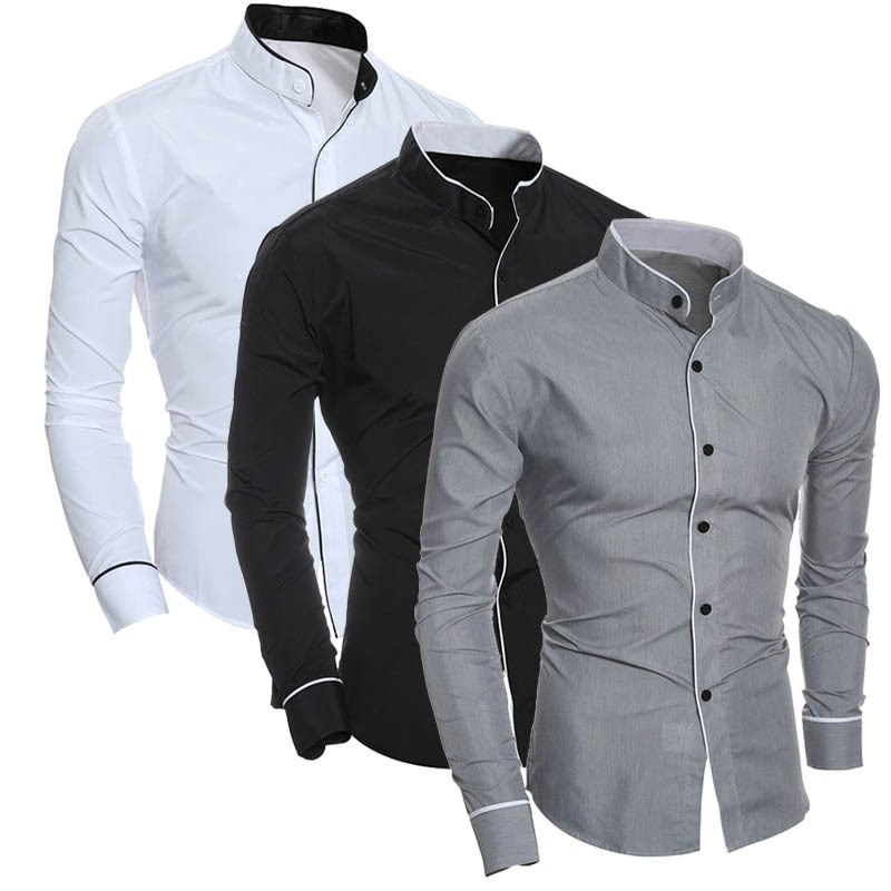 2025 hommes de luxe décontracté chemise formelle coupe ajustée à manches longues chemise blanche mâle confortable chemises habillées sociales marque hommes vêtements