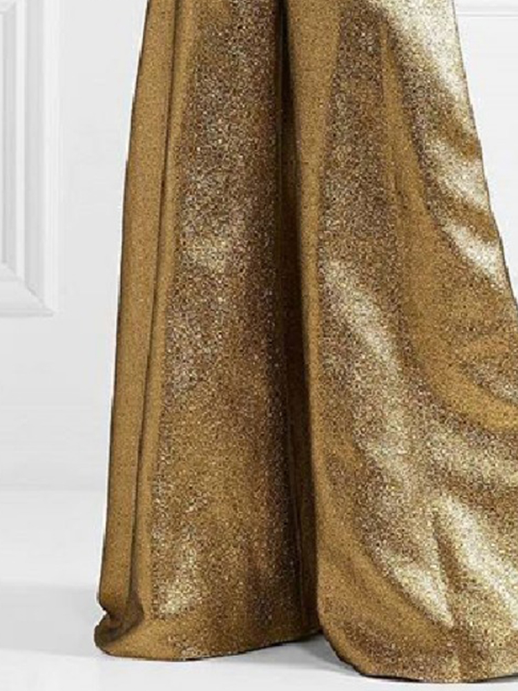 Pantalon de fête élégant pour femmes, couleur unie, taille haute, ligne a, jambes larges, fermeture éclair, pleine longueur, pantalons décontractés