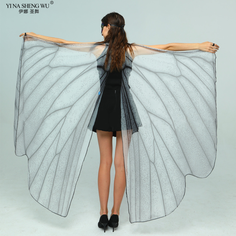 Ailes de papillon, accessoires de danse du ventre, Cape papillon en maille pour adultes, Costumes d'halloween, Cosplay, fête, carnaval, accessoire de décoration, 168cm x 135cm