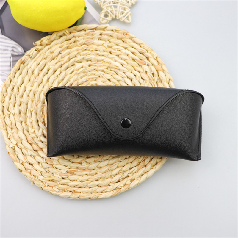Boîte à lunettes d'été en cuir PU haut de gamme couleur unie, étui à lunettes de soleil et de vue résistant à la pression, sacs à lunettes