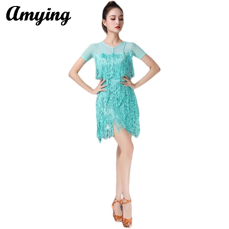 Tenue de danse latine pour femmes, tenue d'entraînement, robe Sexy d'entraînement, ensemble professionnel, tenue de Performance à franges multicouches, nouvelle collection