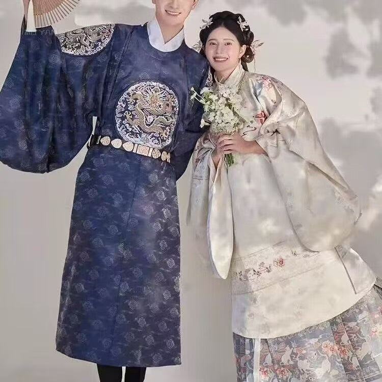 Robe longue Hanfu traditionnelle de la dynastie Ming, imprimé Dragon classique, Style Chiense, Costume de marié de mariage, vêtements de Cosplay d'halloween
