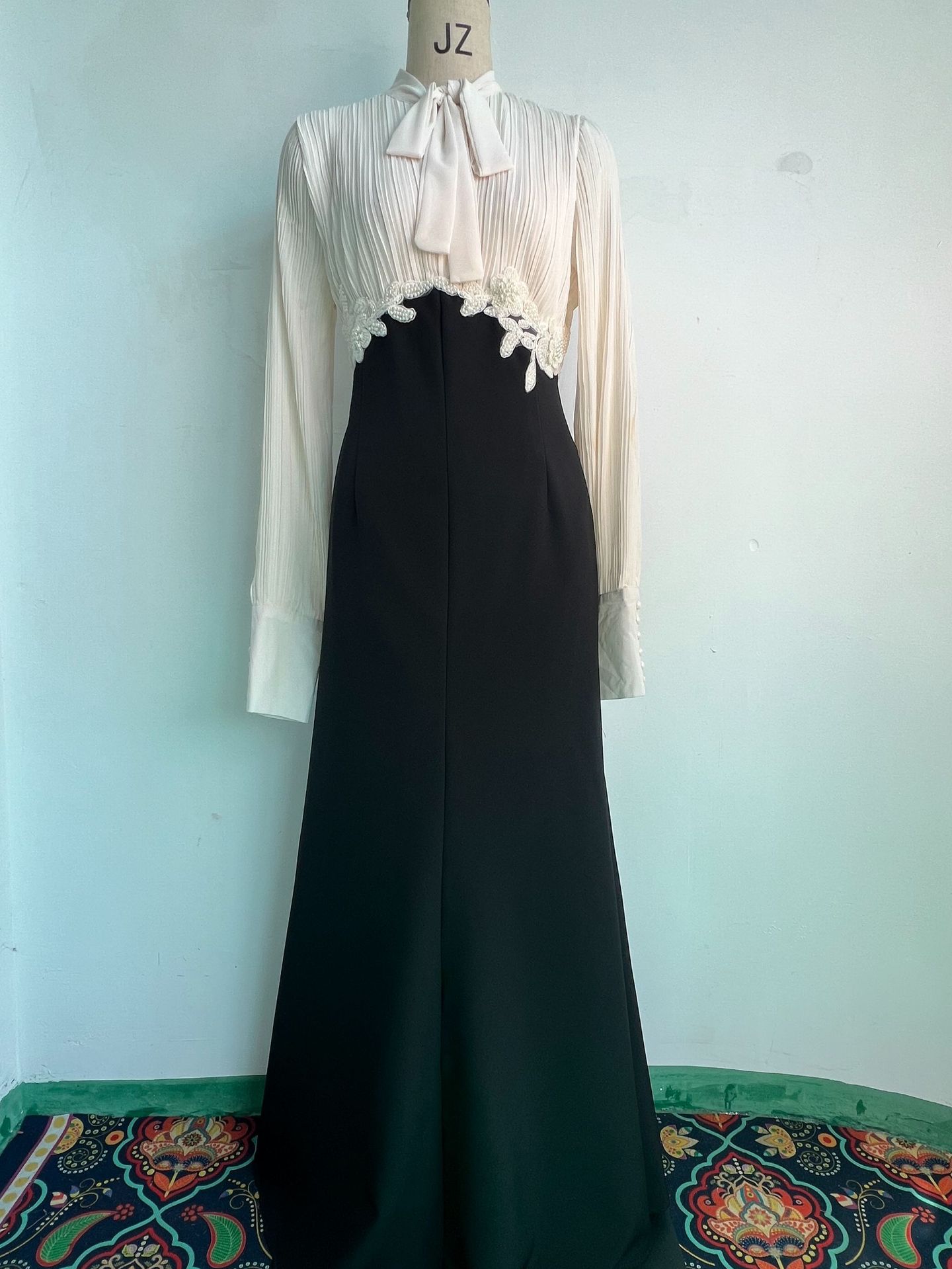 Nouvelle Robe Décontractée Femme Printemps-Été 2026 à Lacets, Coupe Slim, Manches Longues, Style Patchwork S215a