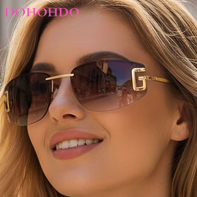 2025 mode marque de luxe Design sans cadre lunettes de soleil femmes à la mode hommes lunettes en plein air conduite ombre lunettes de soleil dames UV400 Очки