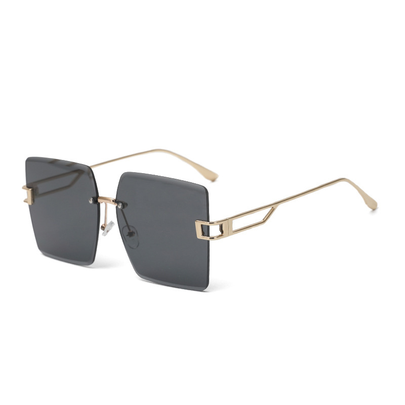 Lunettes de soleil pour femmes, nouveau style, protection solaire, style Hong Kong, lunettes de soleil pour visages larges, été, effet amincissant, protection UV, lunettes sans monture, tendance