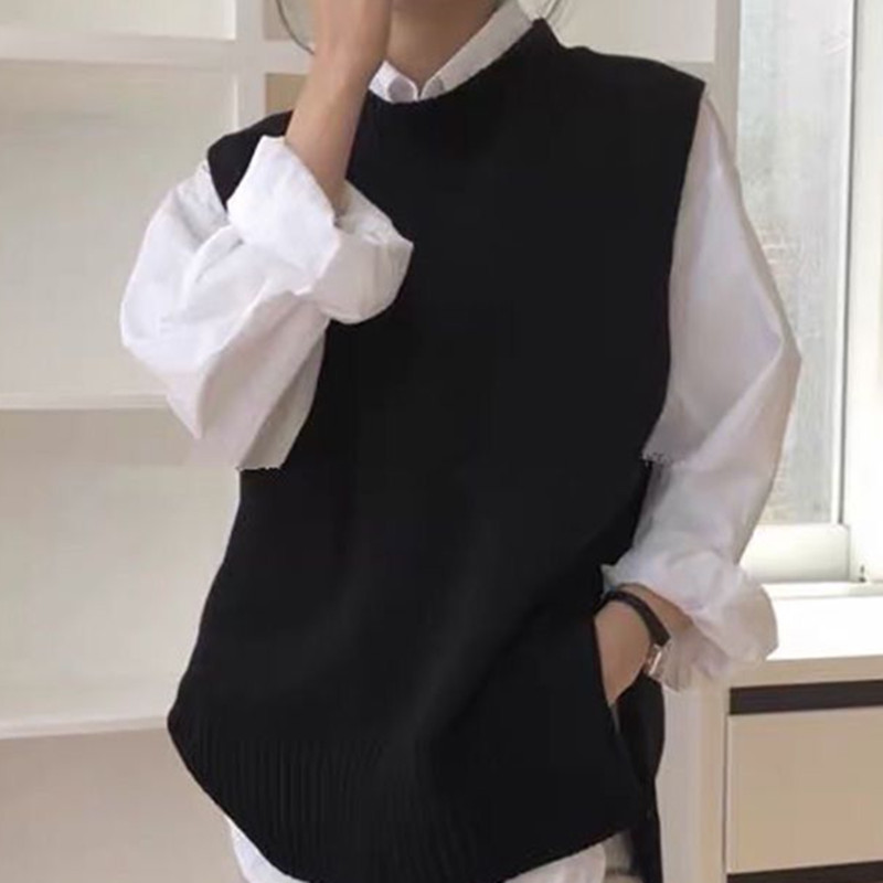 Femmes surdimensionné gilet ample Femme Pull tricoté femmes Pull dames col rond pulls gilet Pull Femme vêtements de dessus