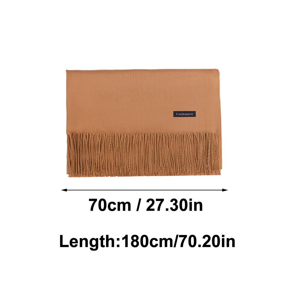 Écharpe multifonction en imitation cachemire, brossée, couleur unie, épaissie, effet cachemire, châle chaud pour femme