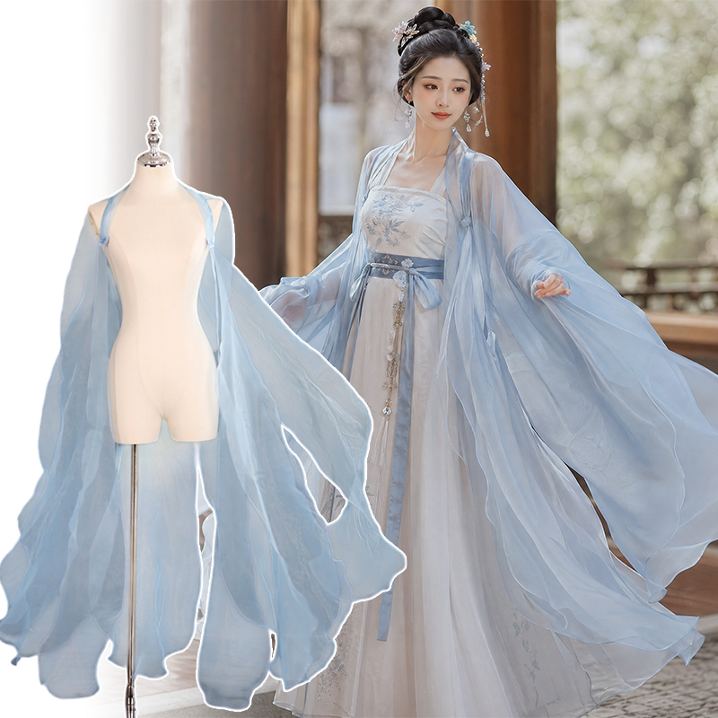 Cape Hanfu chinoise, chemise à grandes manches de style ancien, manteau en mousseline, vêtements de danse classique, robe de princesse, long châle