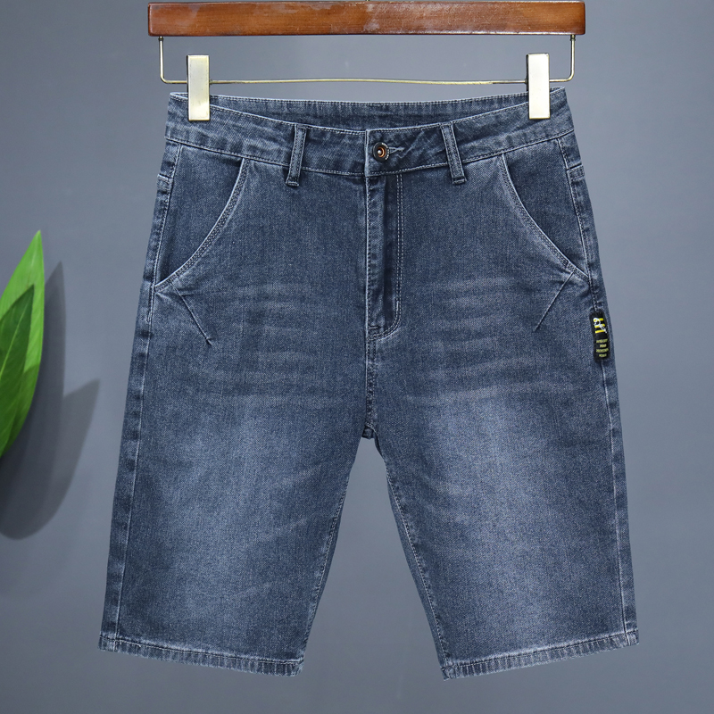 Short en Denim droit et décontracté pour hommes, Simple, couleur unie, Slim, confortable, respirant, Bermuda, pantalon court, été