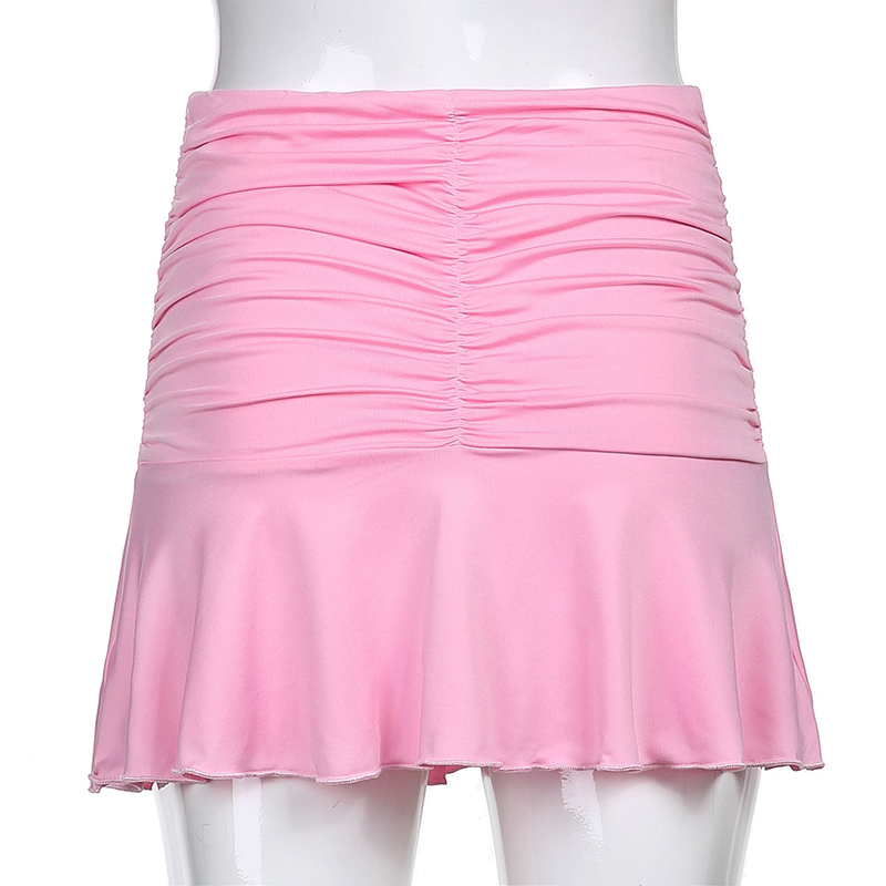 Jupes d'été Sexy pour femmes, Mini jupe plissée décontractée rose de Style coréen pour écolières des années 90, mode mignonne d'étudiant de danse