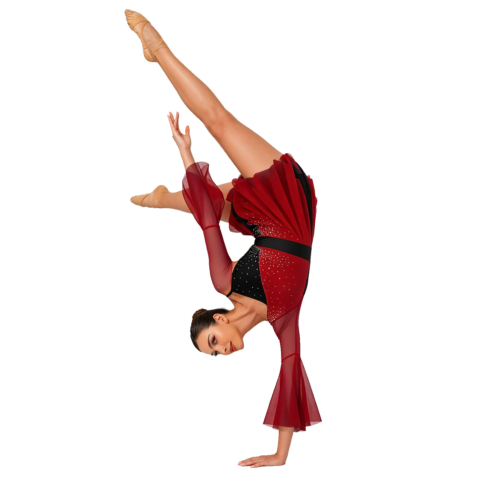 Robe de patinage artistique pour femmes adultes, justaucorps de danse lyrique, gymnastique rythmique, maillot brillant en maille orné de strass