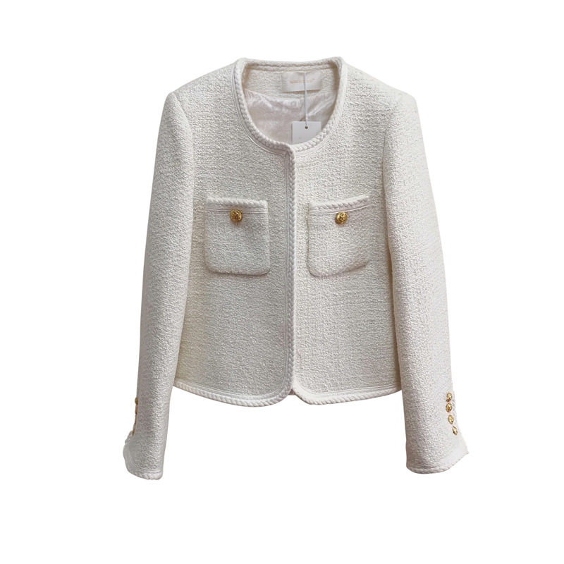 Manteau en laine pour femmes, court et élégant, en Tweed, Style français, haut de gamme, inspiré, nouvelle collection automne hiver 2025