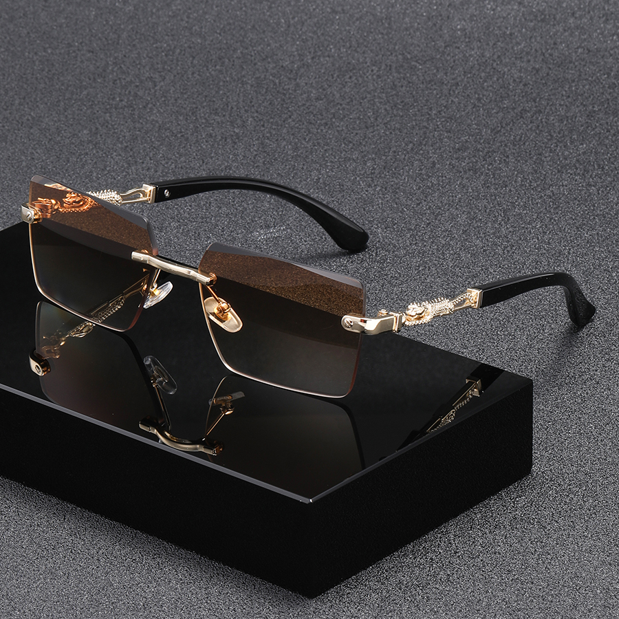 Lunettes de mode tendance personnalisées sans cadre pour hommes et femmes adaptées aux fêtes, aux rassemblements et aux cadeaux de vacances