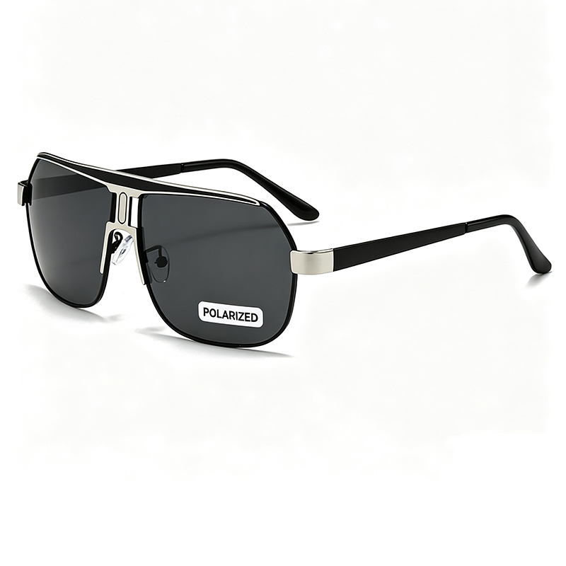 Lunettes de soleil polarisées pour hommes et femmes, monture métallique classique grande taille, protection UV400, anti-éblouissement, pour la conduite 2026
