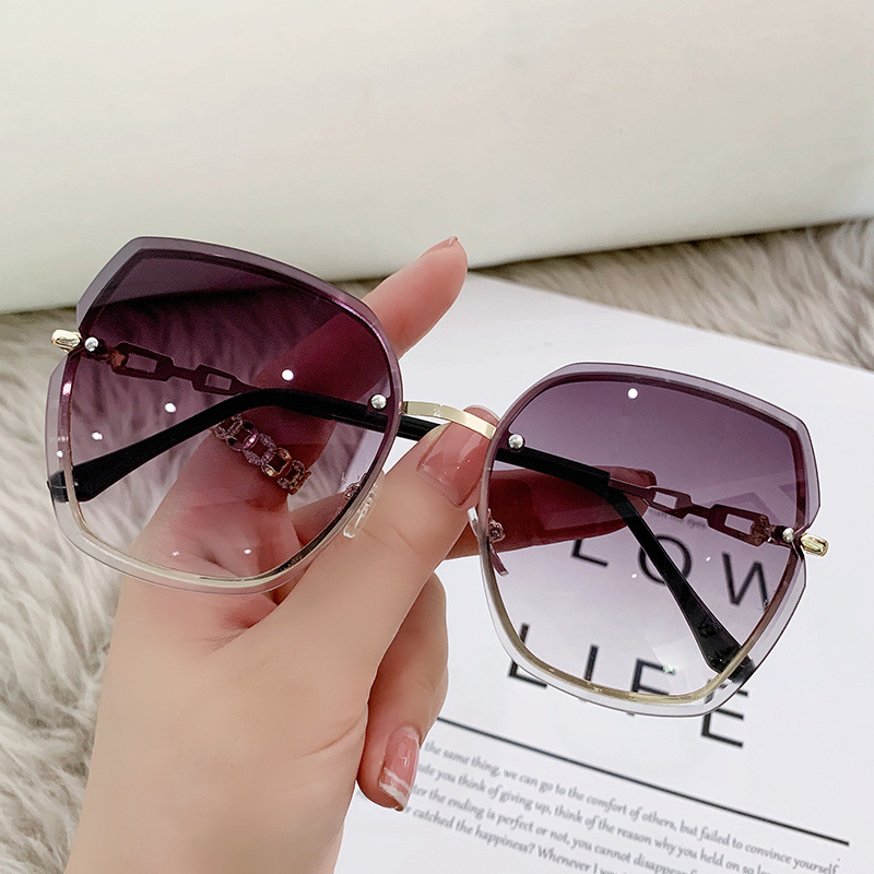 Lunettes De soleil carrées sans bords pour femmes, lunettes De soleil De styliste De marque, nuances Vintage, roses, Gafas De Sol