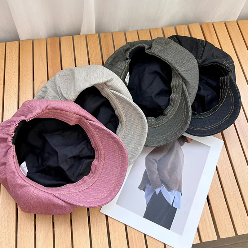 Béret de printemps pour femme, couleur unie, style rétro, casquette de gavroche décontractée, polyvalente, visière de peintre, accessoires de style coréen pour filles