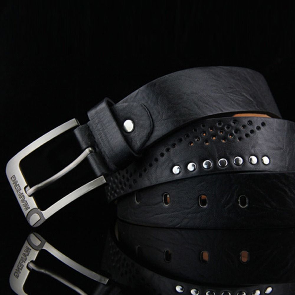 Ceinture en cuir décontractée pour homme, style mode, avec boucle ardillon, pour pantalon
