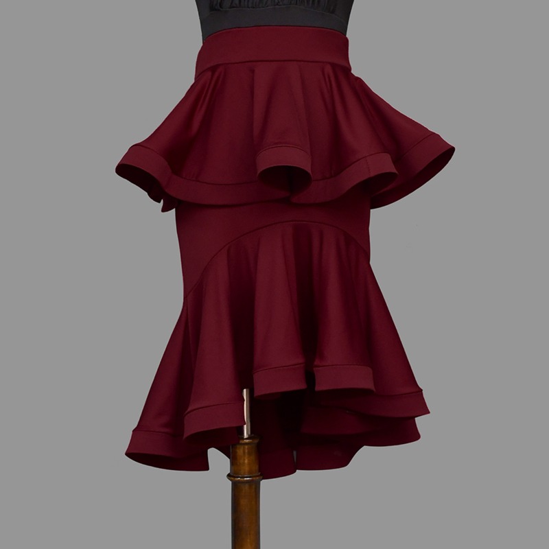 Costume de danse latine élégant pour femmes, robe de bal, ensemble jupe à volants, tenue de danse professionnelle pour la pratique et les compétitions, haut et jupe