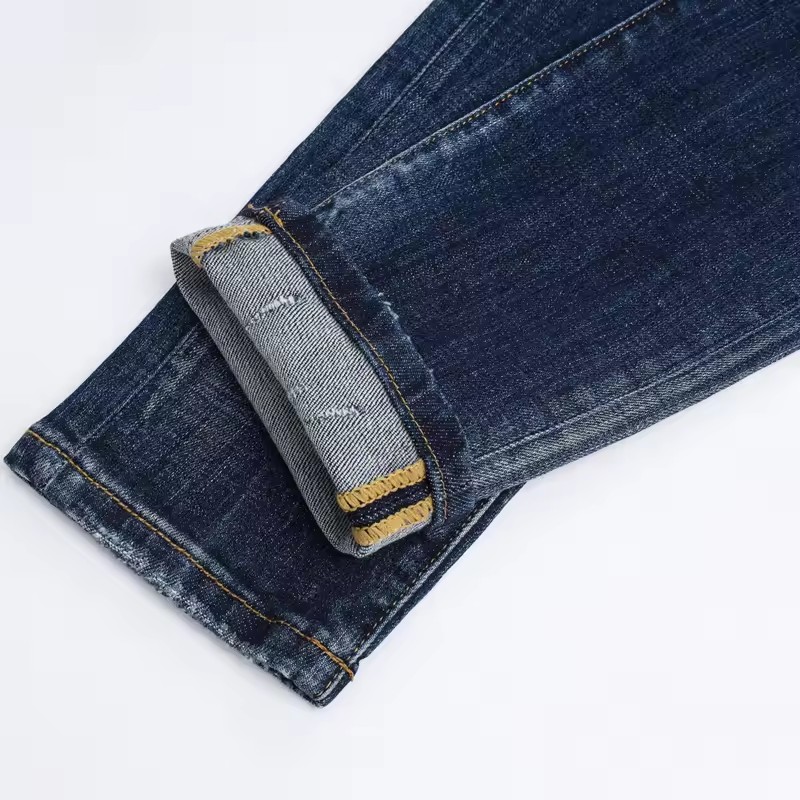 Marque de mode de haute qualité Style européen concepteur hommes Jean rétro bleu Stretch Slim Fit peint déchiré Jeans hommes Denim pantalon