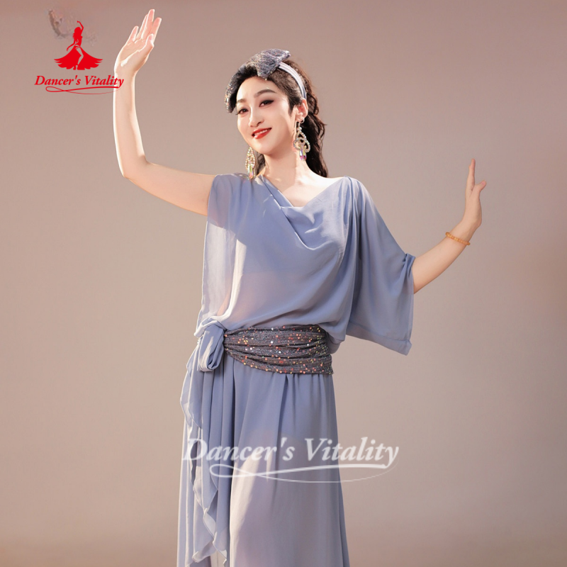 Robes de Danse Orientale pour Femmes : Costume de Scène Shaabi Baladi Saidi, Robe en Mousseline Ample et Confortable pour la Vitalité de la Danseuse