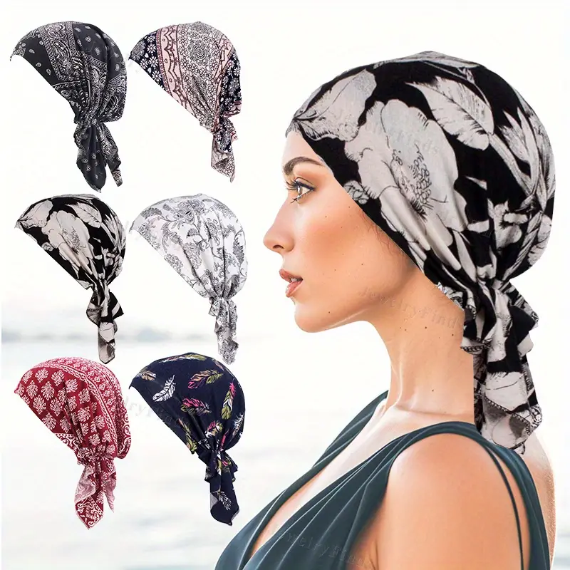 Foulard doux froissé pour femme, chapeau de chimio, turban pré-noué, écharpe de sauna, bandana, couvre-chef Tichel, perte de cheveux, rond