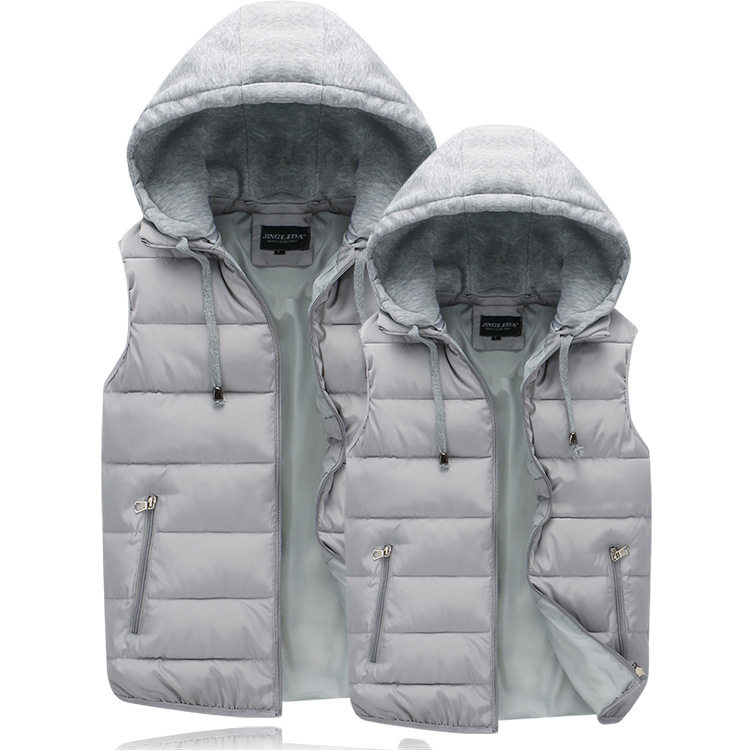 Manteaux décontractés à capuche pour hommes, gilet rembourré en coton, gilets à fermeture éclair, grande taille, veste sans manches