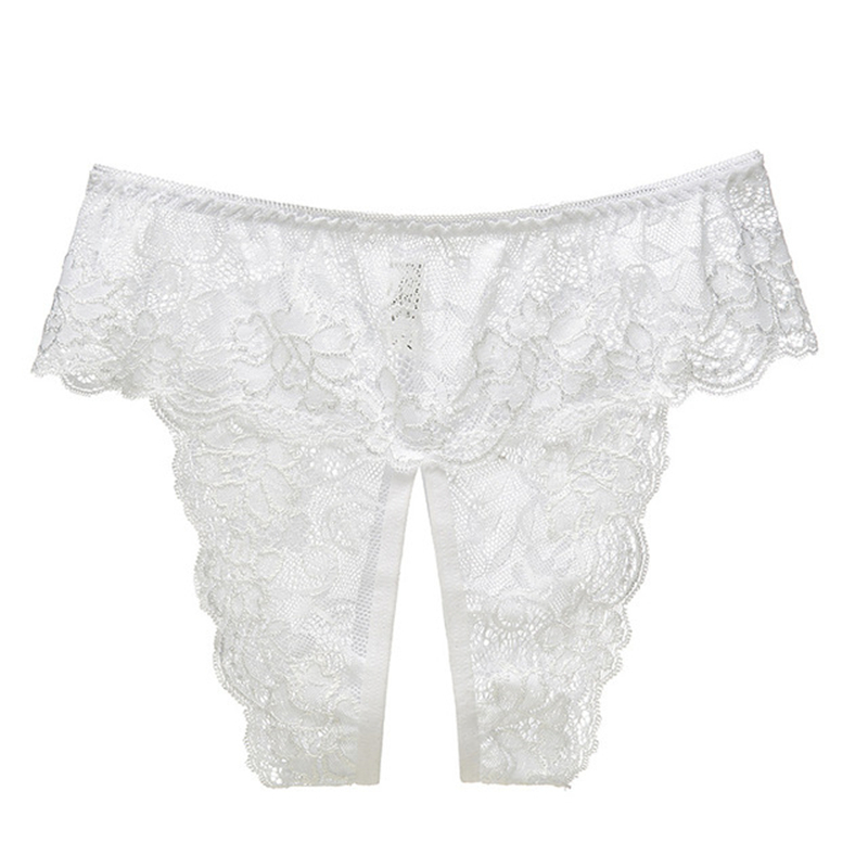 Grande taille Lingerie Sexy culotte sans entrejambe femmes érotique ouvert entrejambe sous-vêtements évider vêtements exotiques dames Transparent G-string