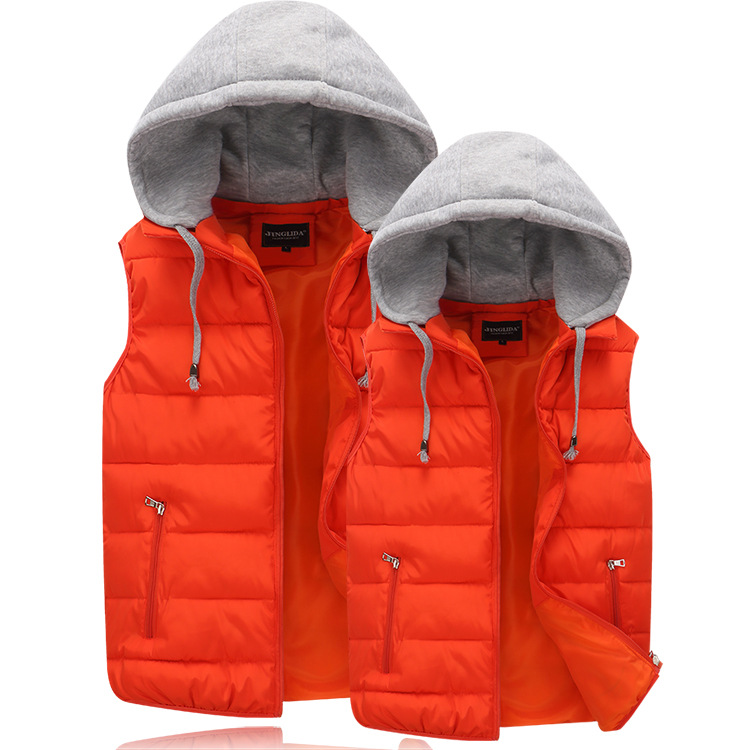 Manteaux décontractés à capuche pour hommes, gilet rembourré en coton, gilets à fermeture éclair, grande taille, veste sans manches