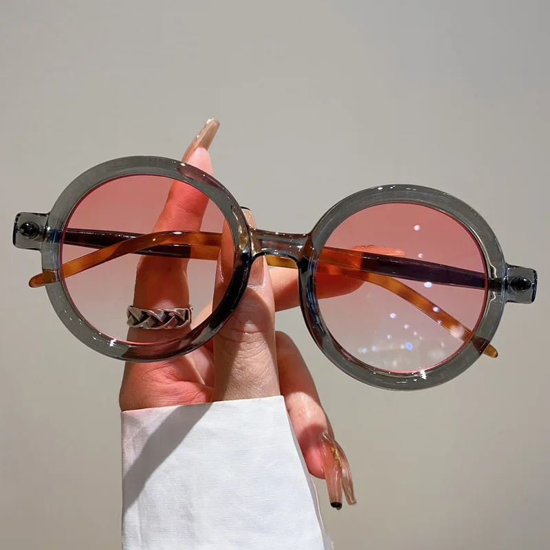 Lunettes de soleil rondes vintage pour hommes et femmes, lunettes de soleil carillon, nuances de créateurs, lunettes à grand cadre, UV400, marque de luxe punk populaire