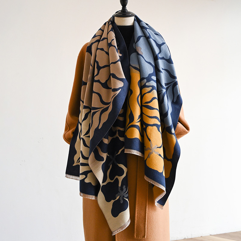 Châle en cachemire pour femme, foulard de tête Pashmina, épais et chaud, Poncho, Bandana, nouvelle collection hiver 2024