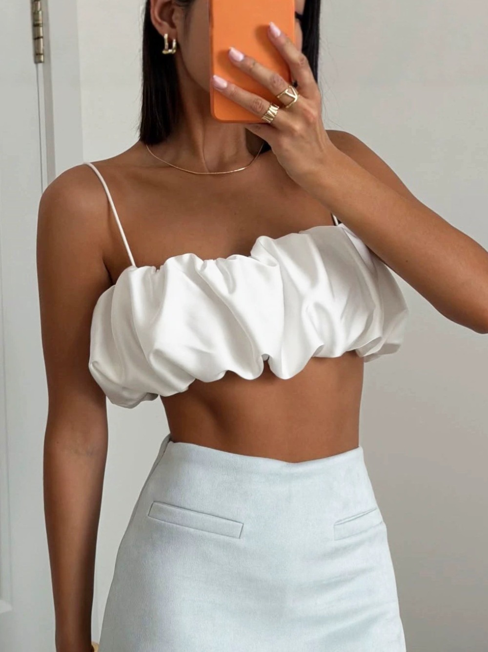 Camisole Chic et Décontractée pour Femme, Dos Nu, à Plis Floraux, Printemps-Été, Ample et Douce, Idéale pour la Plage, les Voyages et les Vacances