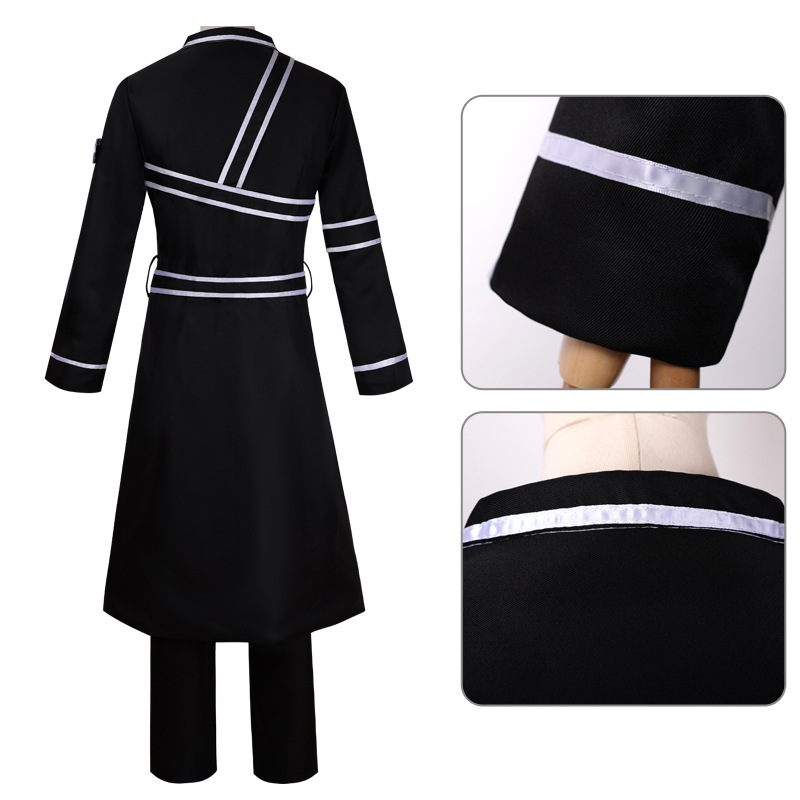 Anime épée Art en ligne Costume Kazuto Kirigaya Cosplay veste chemise pantalon trench Kirito uniforme perruque Costume tenue de fête pour homme