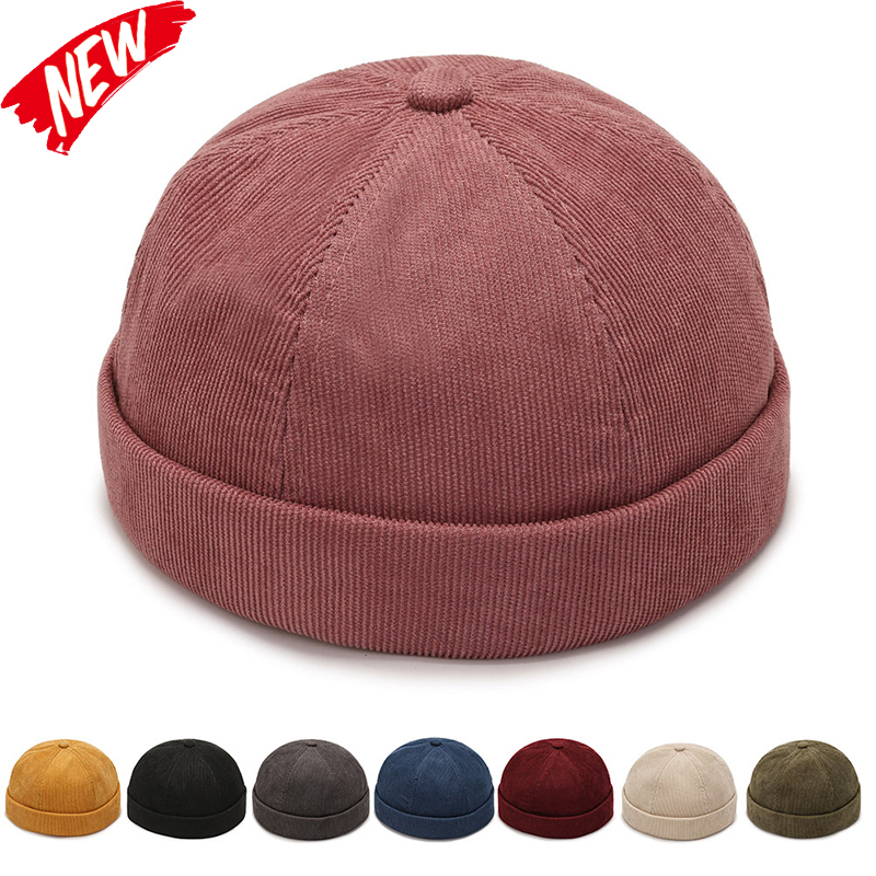 Mowen's bonnet en velours côtelé Version coréenne chapeau de rue bonnet Melon peau casquettes mode polyvalent réglable Guppi Hip Hop chapeau