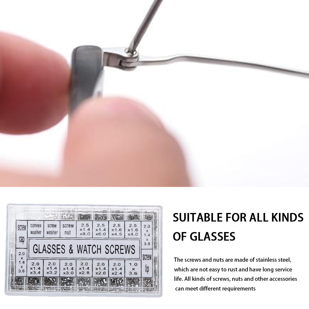 Kit de réparation de lunettes, petites lunettes de soleil, pièces de réparation optique, pièce d'écrou, vis de réparation de lunettes, accessoire de remplacement