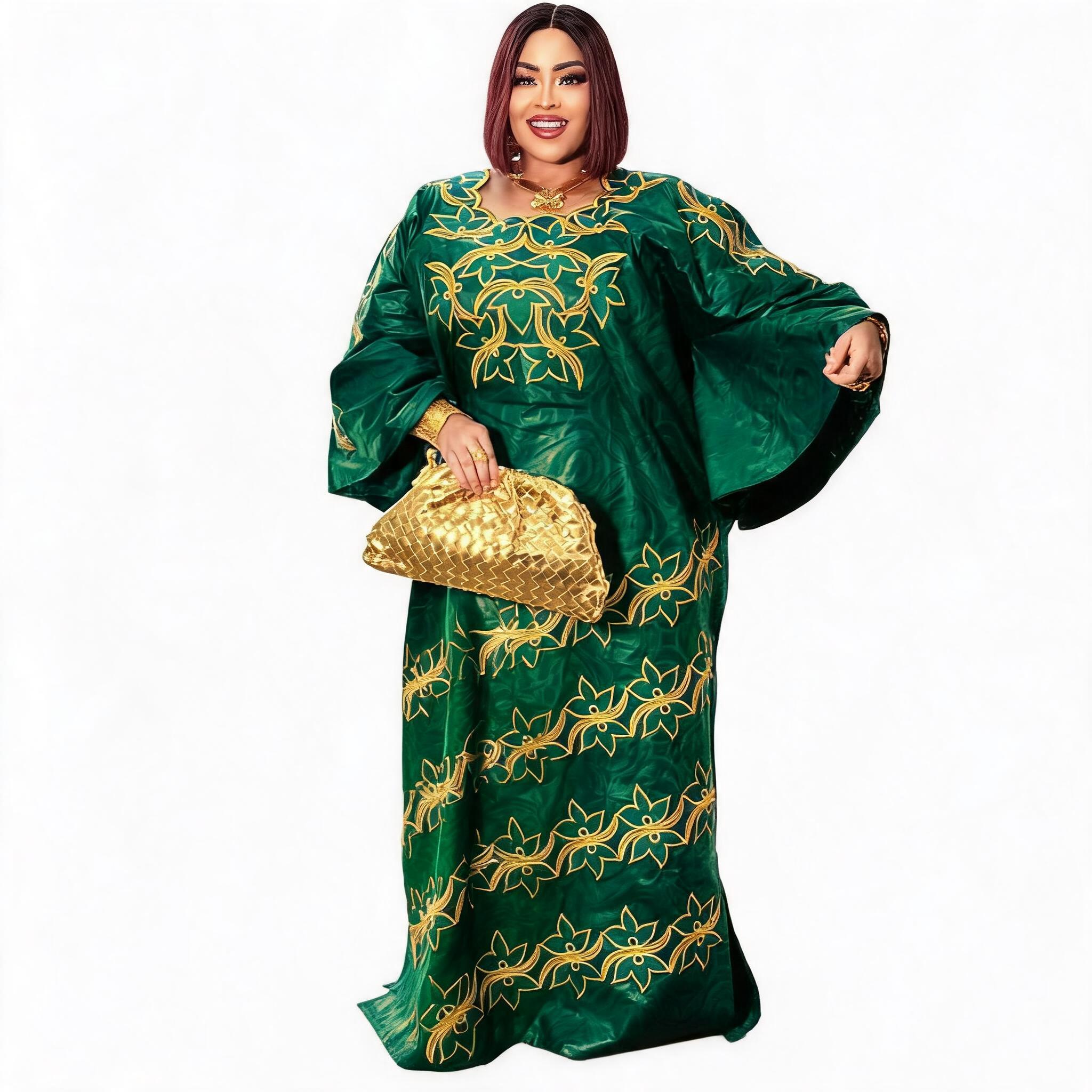 Robe africaine pour femmes, abaya brodée, grande taille, élégante, pour fêtes et cérémonies