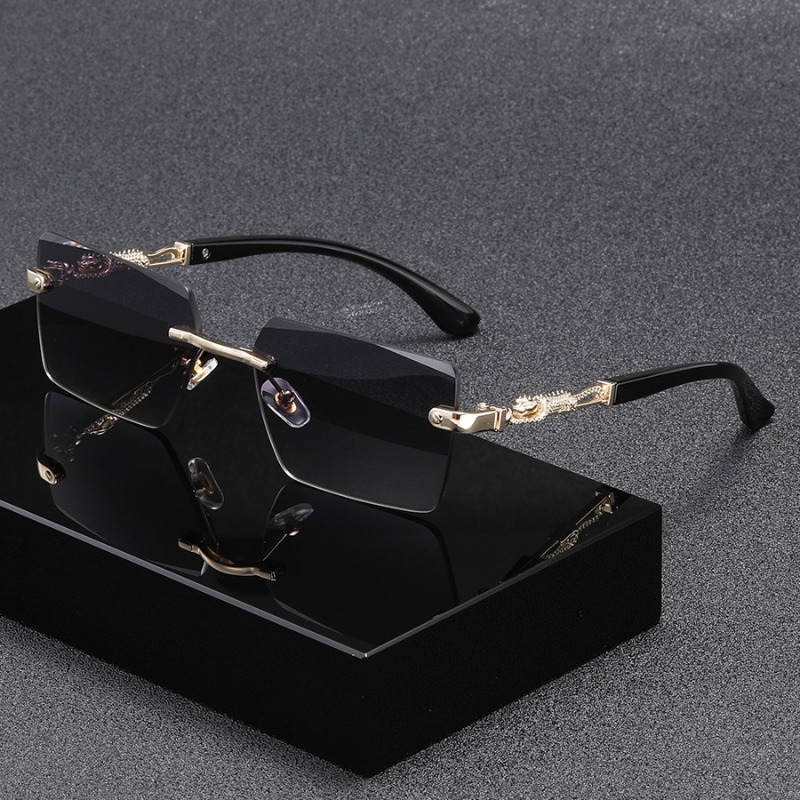 Lunettes de soleil carrées sans monture tendance pour femmes et hommes, de marque de luxe, pour la conduite en extérieur, la plage, lunettes de soleil tendance