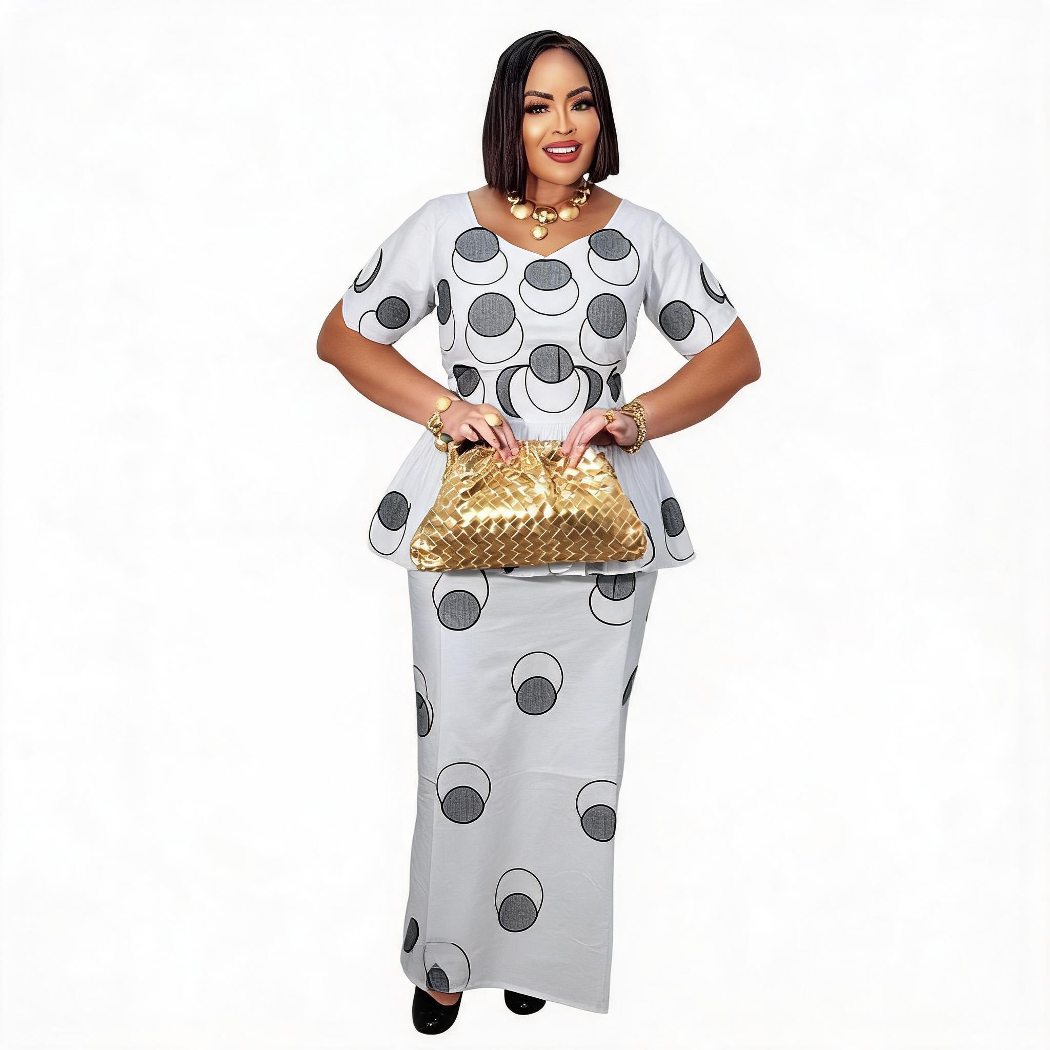 Robes africaines pour femmes grande taille, robe longue avec écharpe, design brodé Bazin Riche