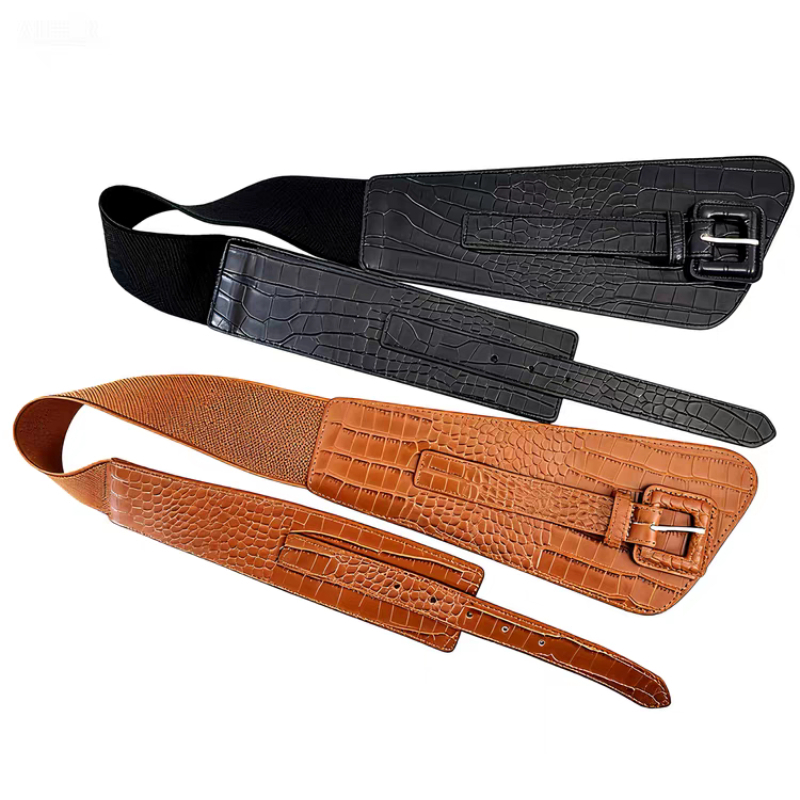 Ceinture large rétro pour femme avec élastique, ceinture noire de haute qualité, tendance populaire pour robe, ceinture décorative
