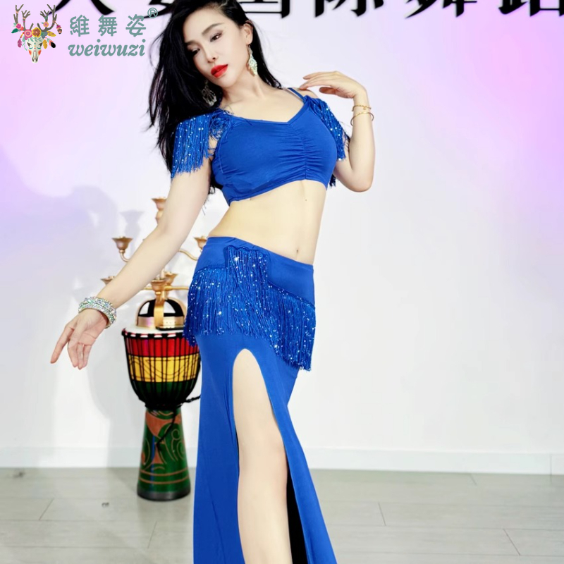 Ensemble de Costumes de danse du ventre, tenue, jupe et haut, ensemble de 2 pièces pour femmes adultes, vêtements de travail pour pratique de Performance sur scène