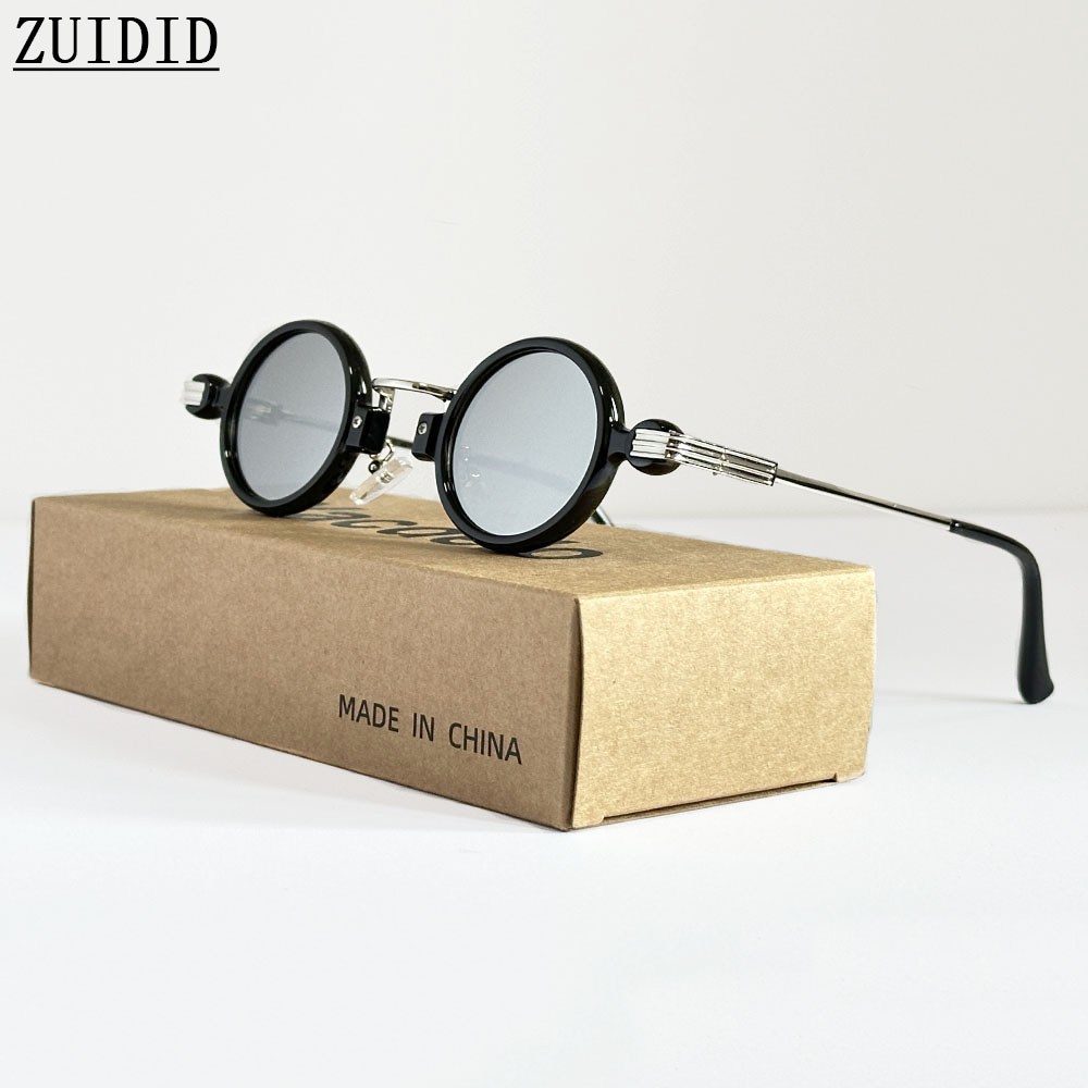 Petites lunettes de soleil rondes punk pour hommes et femmes, lunettes de soleil rétro, lunettes de mode vintage, vacances, steampunk