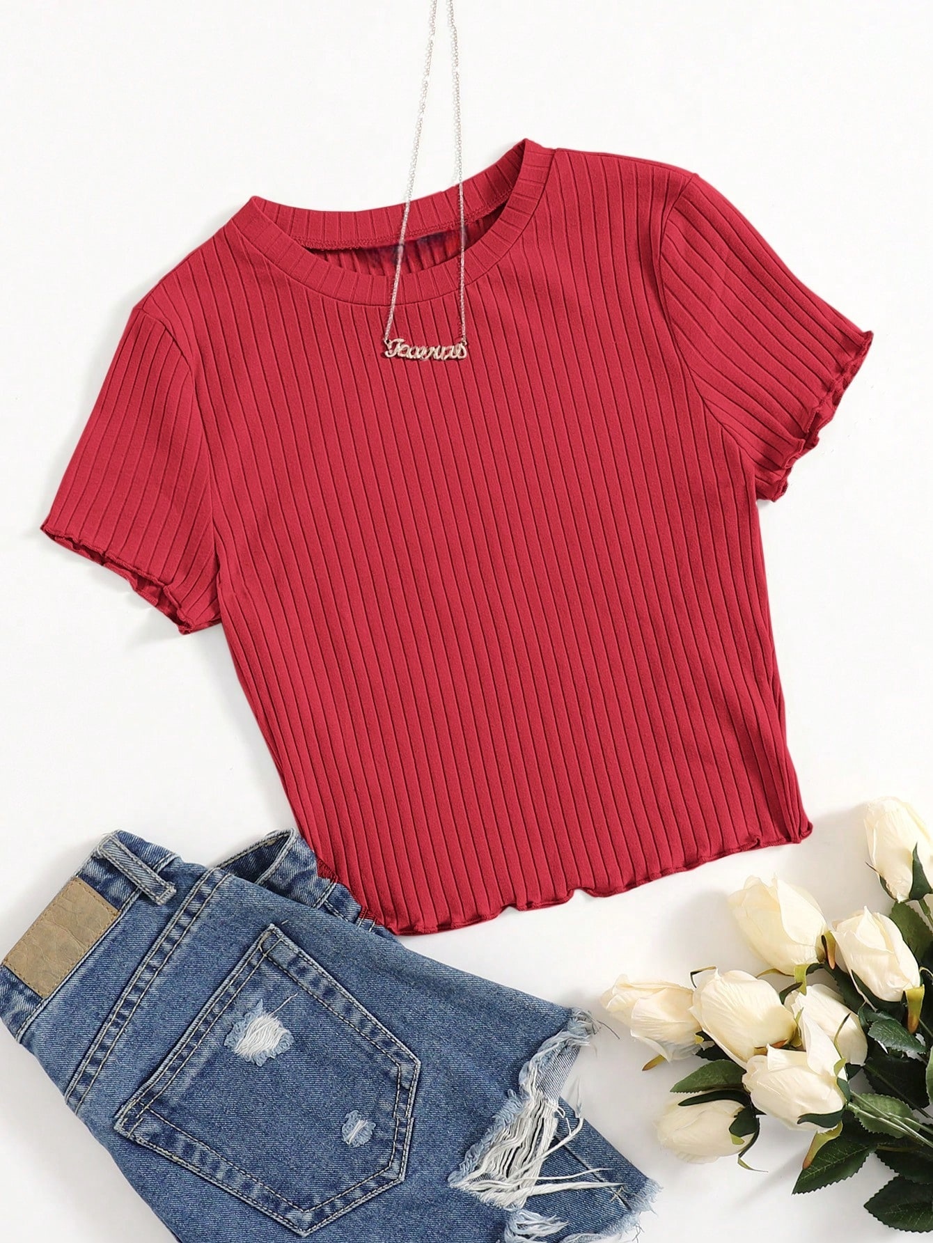 Nouvelle tendance mode été pour femmes : T-shirt à col rond pour femmes