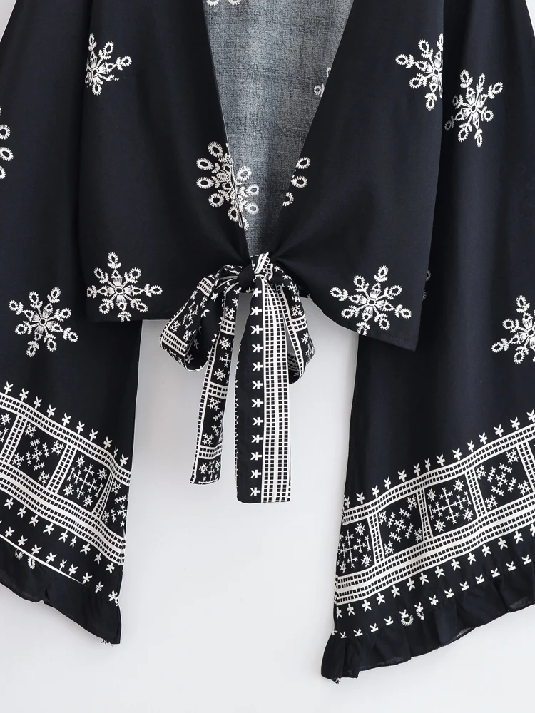 Boho Queens femmes sauvage Floral 2025 court bohème Kimono volants manches évasées vacances plage été Bikini Boho couvertures