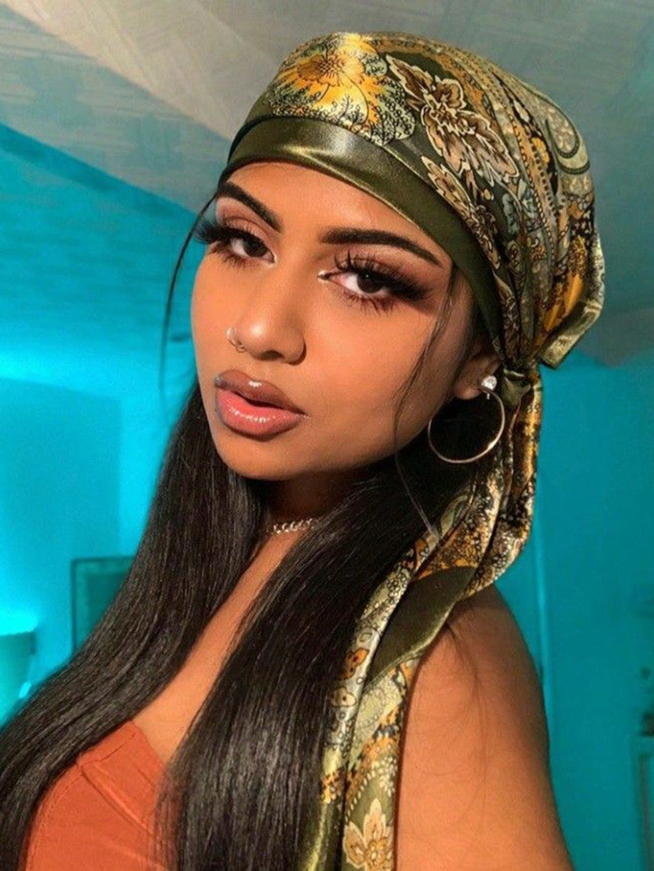 1pc Style bohème Paisley imprimé femmes Satin foulard en soie 90cm foulards carrés Hijab Foulard Bandana Femme Foulard
