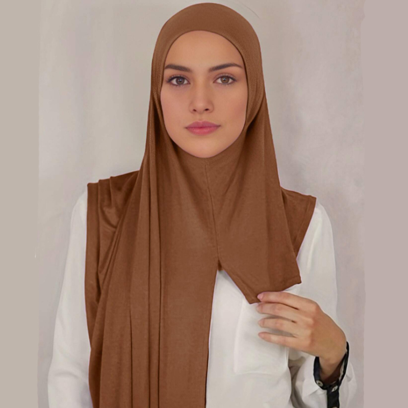 Bonnet musulman Hijab écharpe instantanée Hijab châle musulman longue écharpe enveloppement foulards prière Jersey écharpe pour les femmes mode