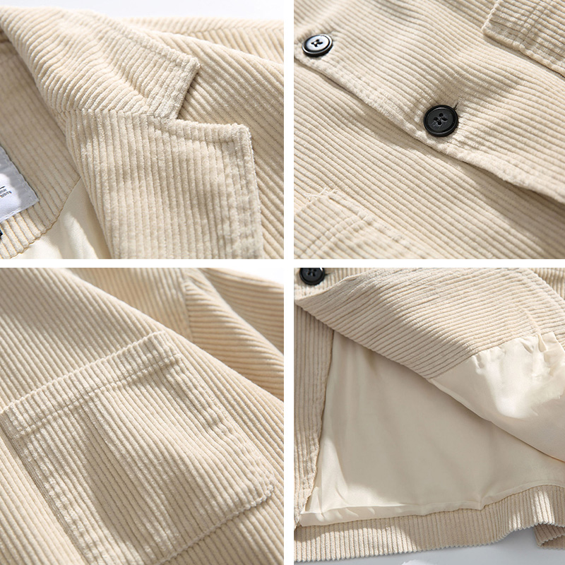 Veste en velours côtelé Blazers hommes japonais R Amekaji couleurs chaudes et chaudes surdimensionné ample jolie pochette costume manteau veste vêtements