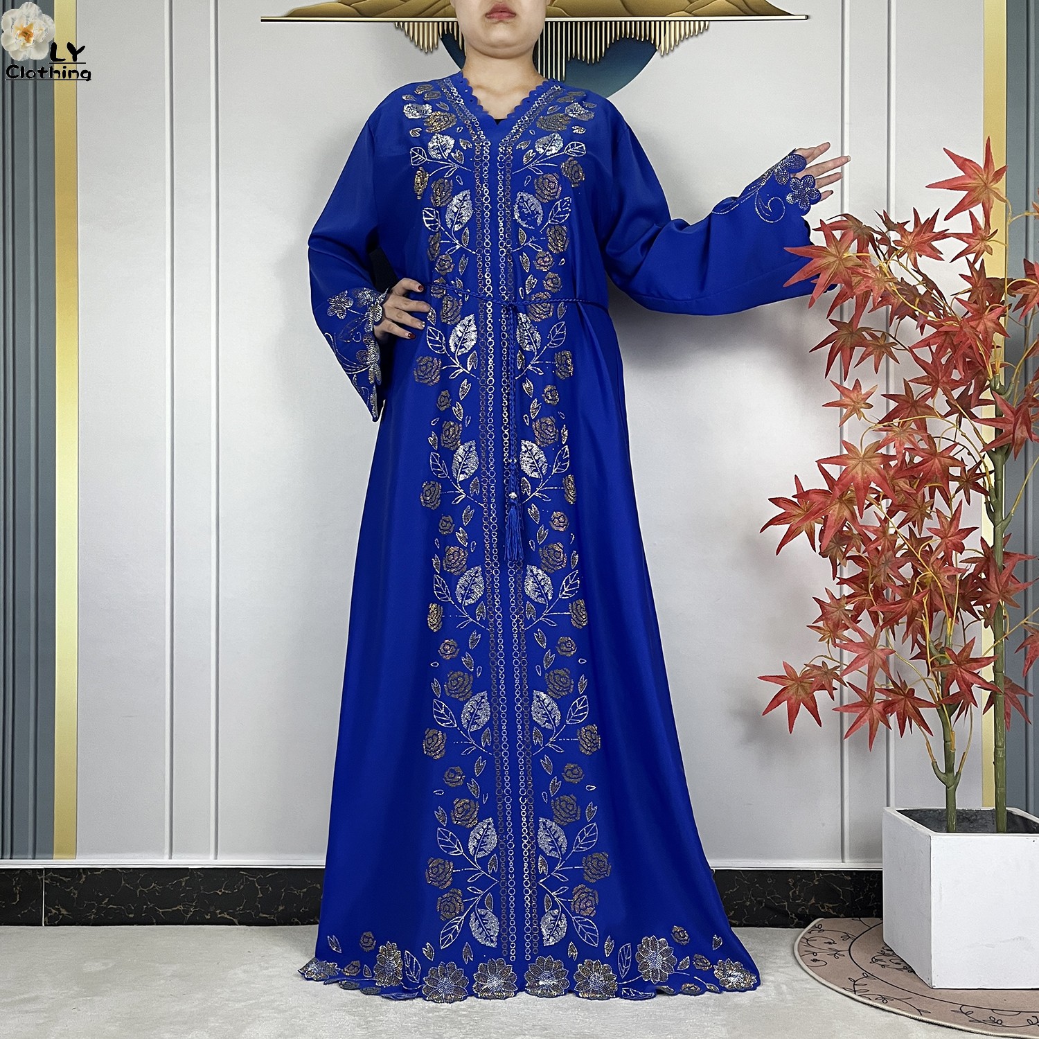 Nouvelle robe élégante pour femmes musulmanes, en mousseline de soie, avec diamants, manches longues, vêtements décontractés, abaya africaine, Dubaï, Turquie, vêtements islamiques