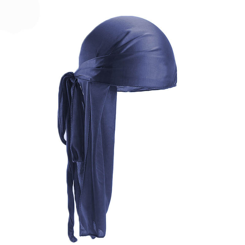 1 pièce Durag long unisexe en soie, foulard long en soie, Doo Rag musulman, chapeau de pirate, bonnets de chimiothérapie, chapeau de crâne, turban, bandeau pour cheveux, bandanas