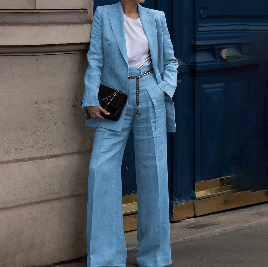 Ensemble deux pièces et pantalons pour femmes, Blazer classique et élégant à Double boutonnage, tenue professionnelle de fête d'affaires, costumes de bureau quotidiens, nouvelle collection