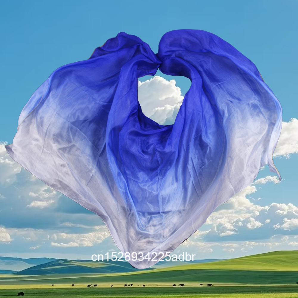Voile de danse du ventre teint 100% pur voile de soie naturelle pour les femmes danse du ventre professionnel voiles de soie voiles de Performance sur scène