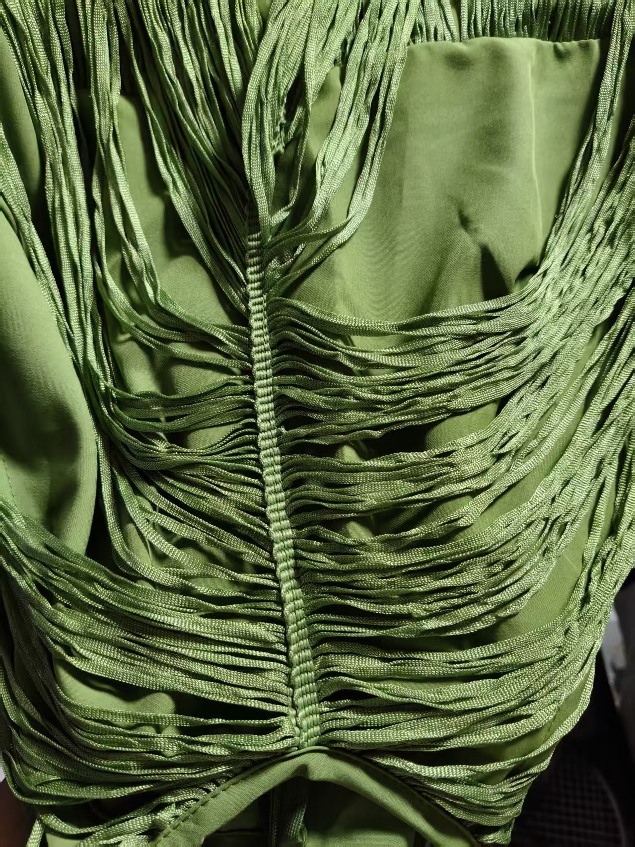 Robe longue de soirée avec franges pendantes autour du cou, robe de soirée formelle
